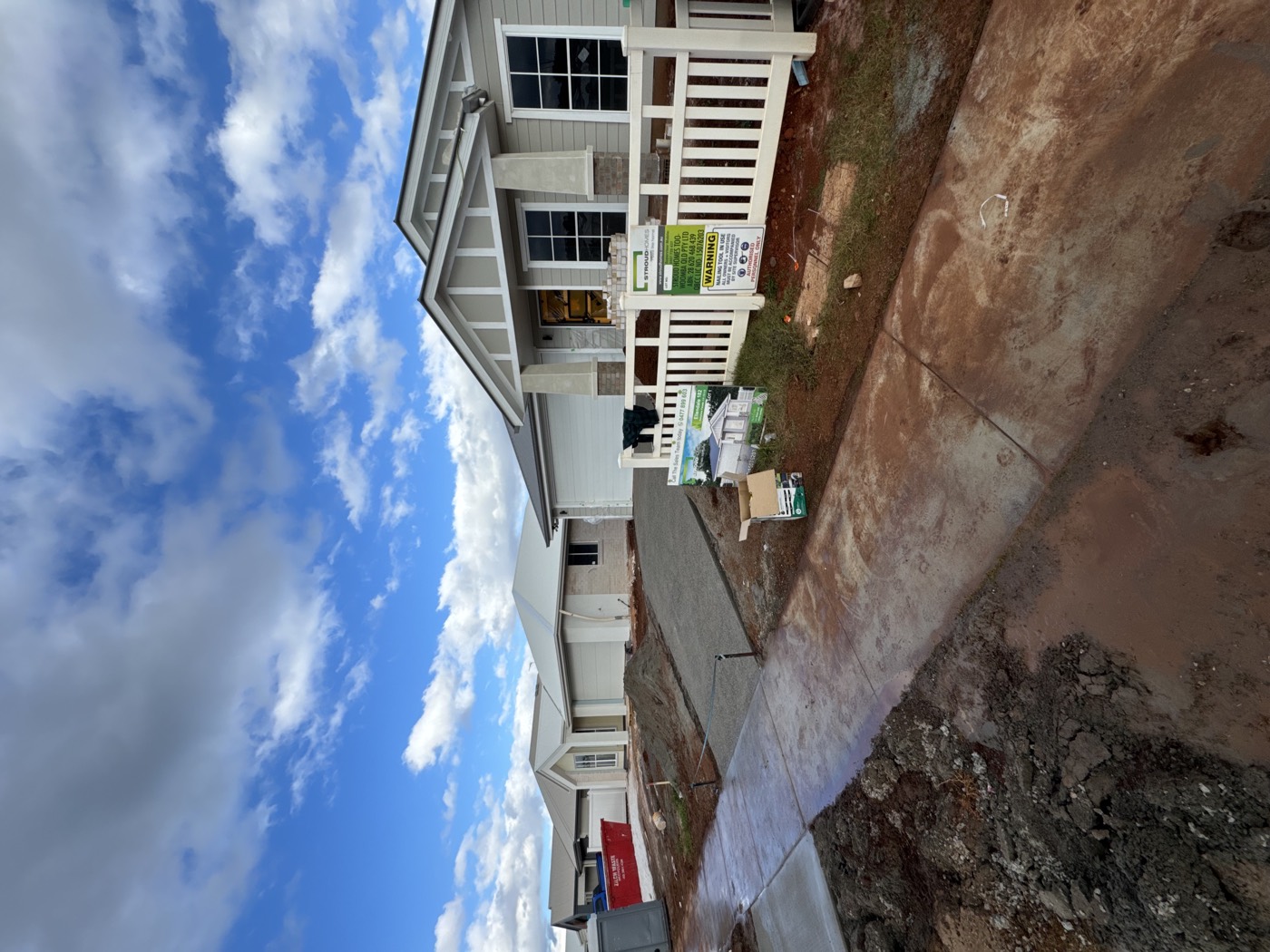 Finished driveway at a new home build